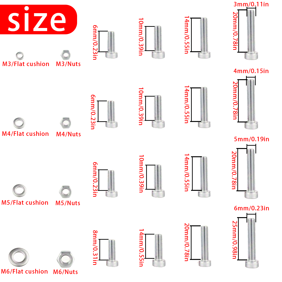670 PCS Stainless Steel Hexago - đánh giá và giá Nuts Mix