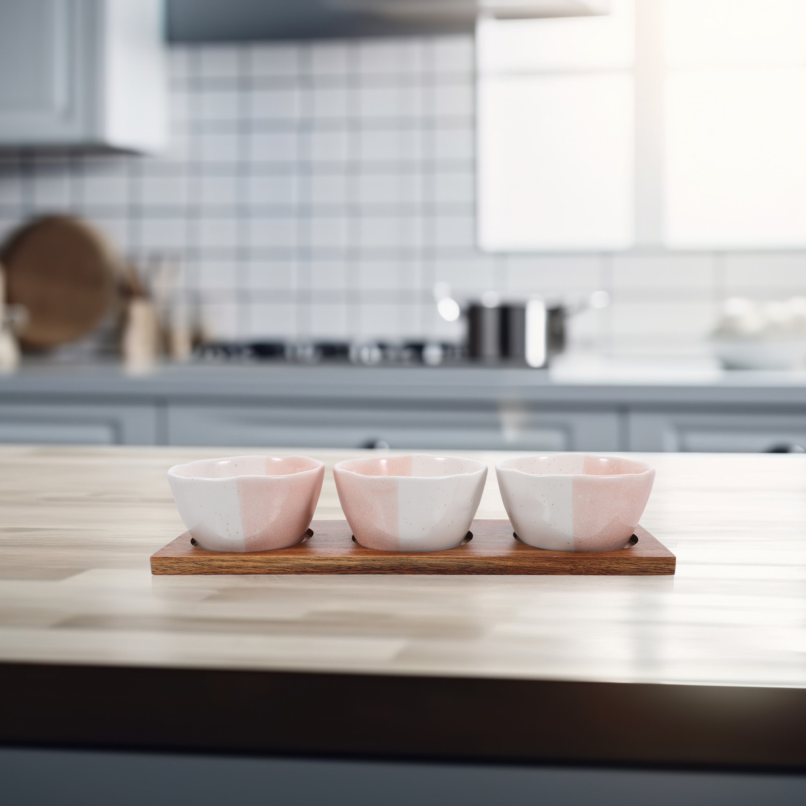 1Set Ceramic Snack Bowls Wood  - đánh giá và giá Dried Fruit
