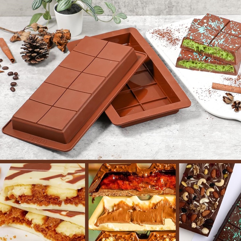 Chocolate Bar Molds Silicone B - đánh giá và giá Chocolate Snack