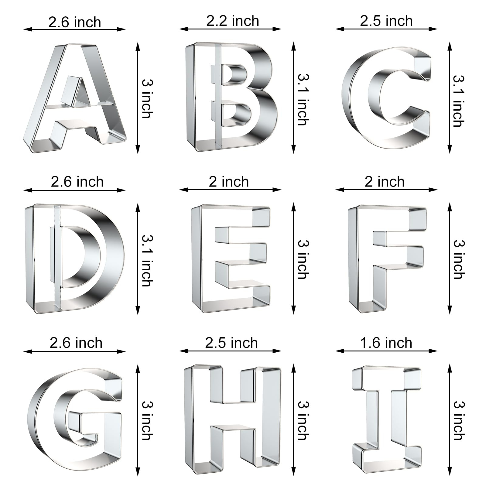 Letter Cookie Cutters Shapes - - đánh giá và giá Cookies Pack